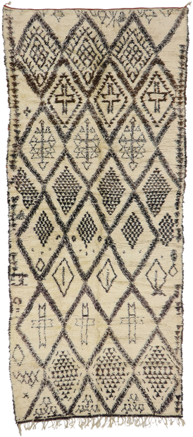 6 x 14 Vintage Moroccan Beni Ourain Rug 21406