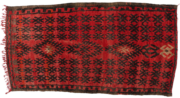 7 x 13 Vintage Red Talsint Moroccan Rug 21468