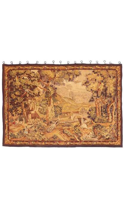 6 x 9 Late 19th Century Antique French Aubusson Tapestry 79208