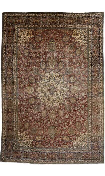 15 x 22 Late 19th Century Antique Persian Tabriz Rug 77178