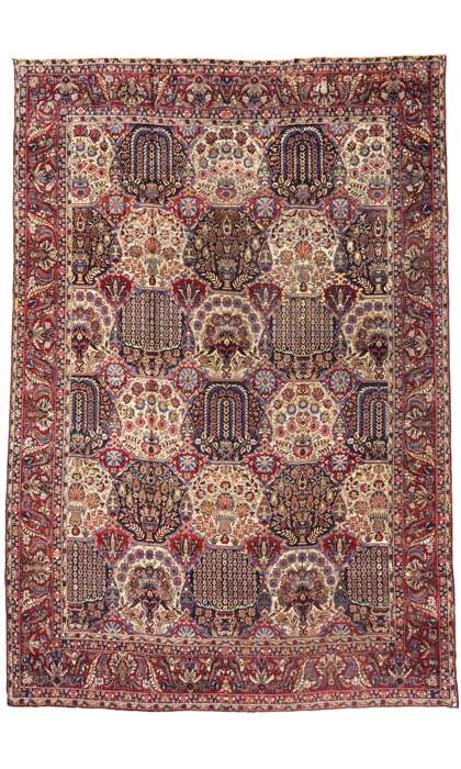 11 x 16 Late 19th Century Antique Persian Yazd Rug 73339