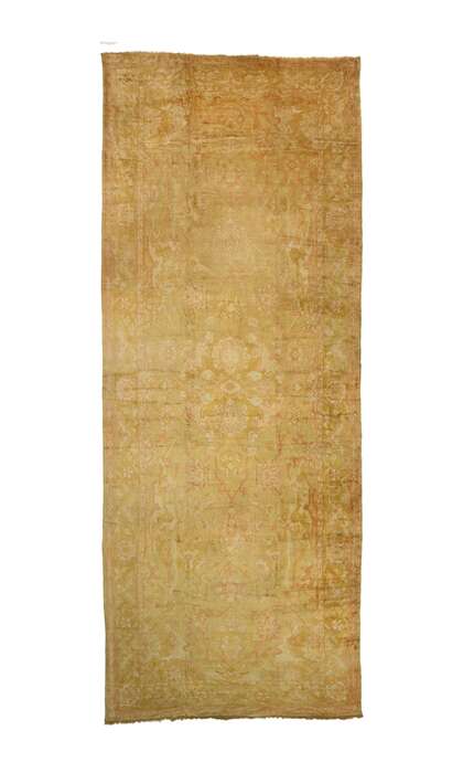 12 x 32 Late 19th Century Antique Turkish Oushak Rug 77441