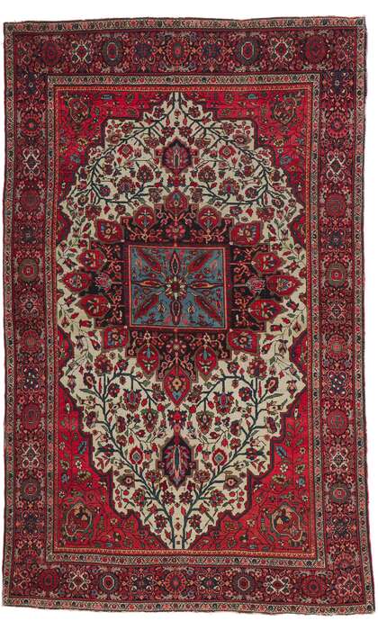 4 x 7 Antique Persian Sarouk Farahan Rug 76924