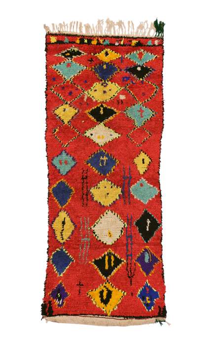 4 x 9 Vintage Red Boujad Moroccan Rug 20470
