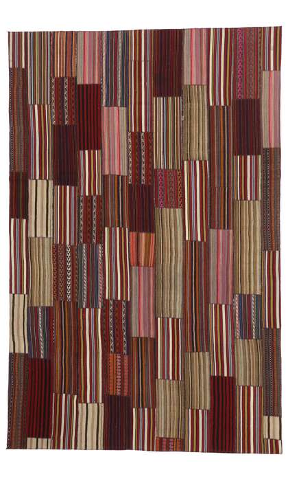 7 x 11 Vintage Turkish Striped Kilim Rug 60792
