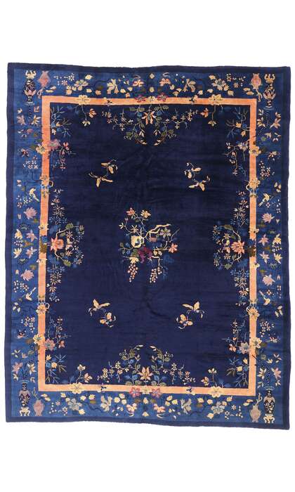 9 x 11 Antique Blue Chinese Peking Rug 77524