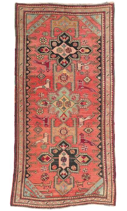 4 x 9 Antique Caucasian Karabagh Rug 79247