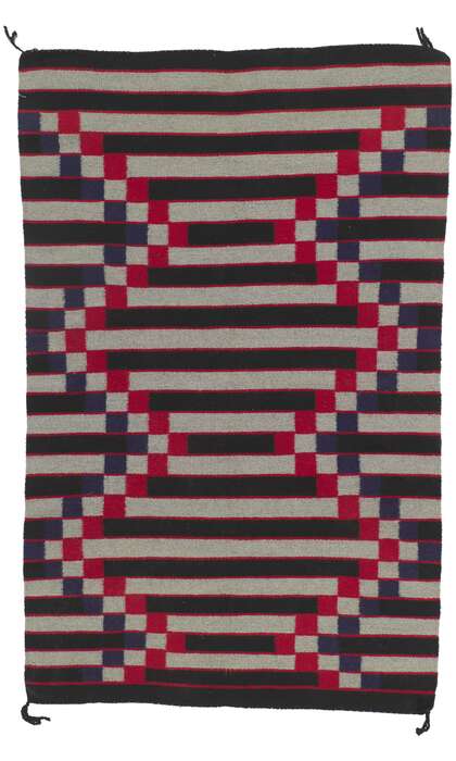 3 x 5 Late 19th Century Antique Germantown Optical Navajo Rug 78423