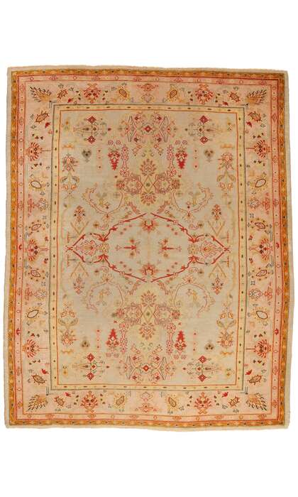 12 x 15 Late 19th Century Antique Pastel Turkish Oushak Rug 79232