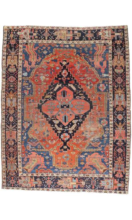 12 x 15 Late 19th Century Antique Persian Bakshaish Rug 79229