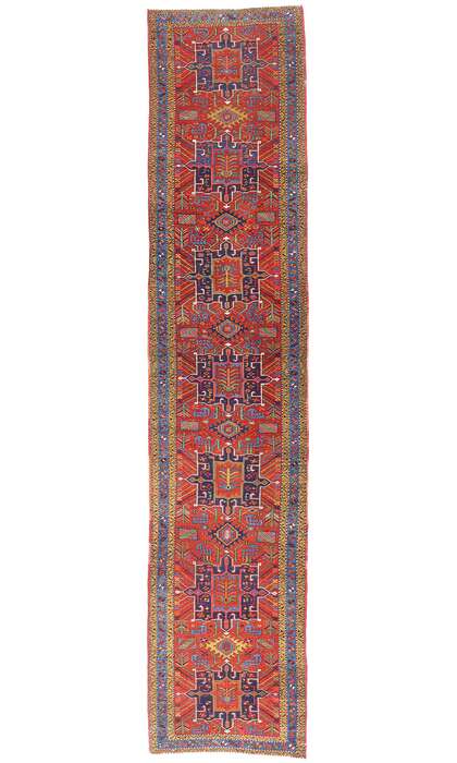 3 x 15 Antique Persian Heriz Rug Runner 79244