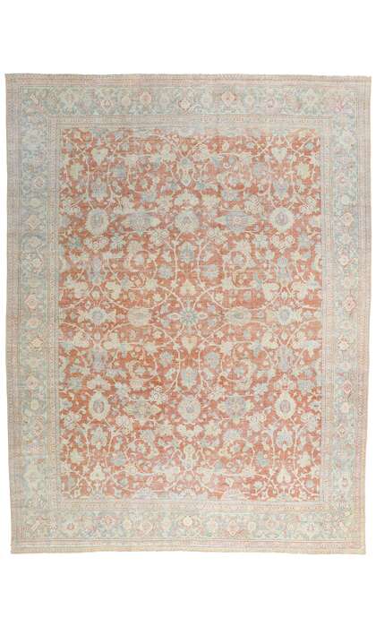 10 x 13 Distressed Antique Persian Mahal Rug 53217