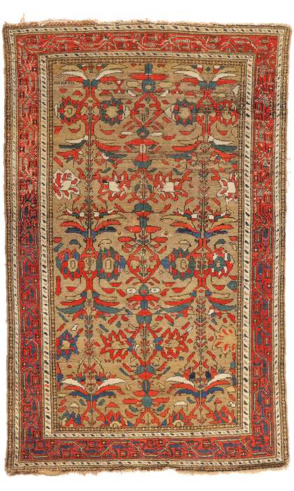 4 x 7 Late 19th Century Antique Persian Malayer Rug 79214
