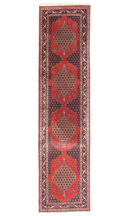 4 x 13 Antique Red Persian Senneh Rug 90030
