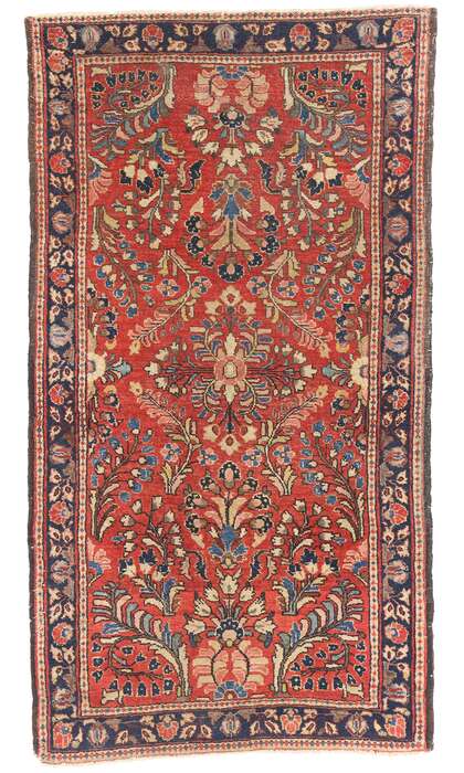 2 x 4 Antique Red Persian Sarouk Rug 79220