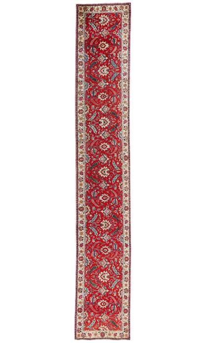 3 x 19 Antique Red Persian Tabriz Rug Runner 90036