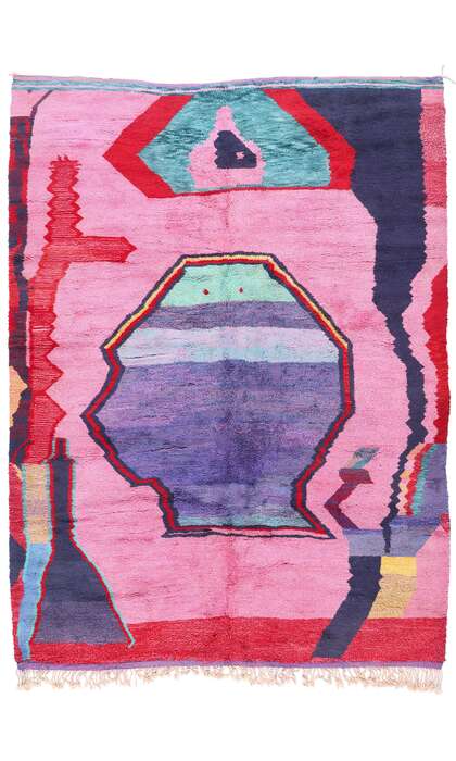 10 x 13 Colorful Pink Beni Mrirt Moroccan Rug 21102