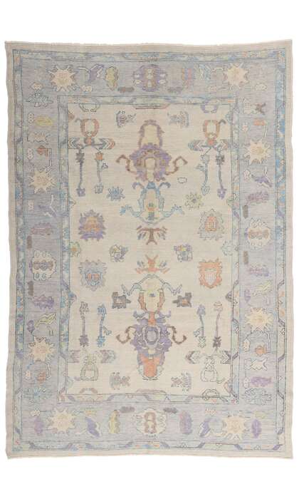 7 x 10 Modern Colorful Turkish Oushak Rug 54003