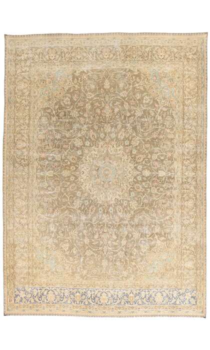 10 x 14 Late 19th Century Distressed Antique Persian Kerman Rug 60828