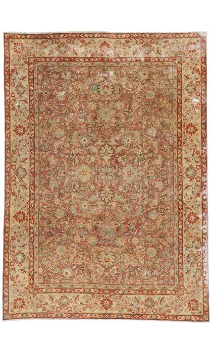 8 x 11 Distressed Antique Persian Tabriz Rug 60846