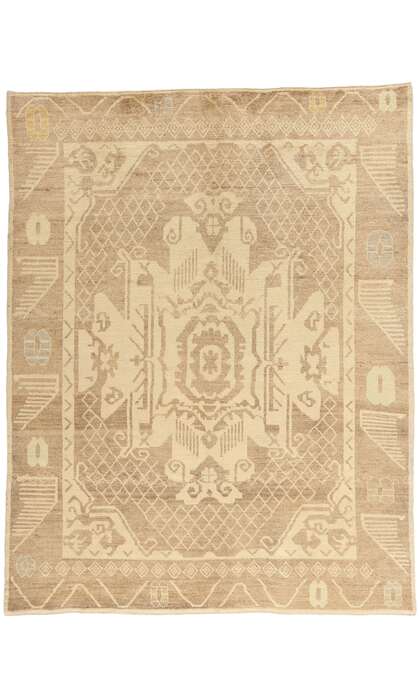 8 x 10 Vintage Earth-Tone Turkish Oushak Rug 54002
