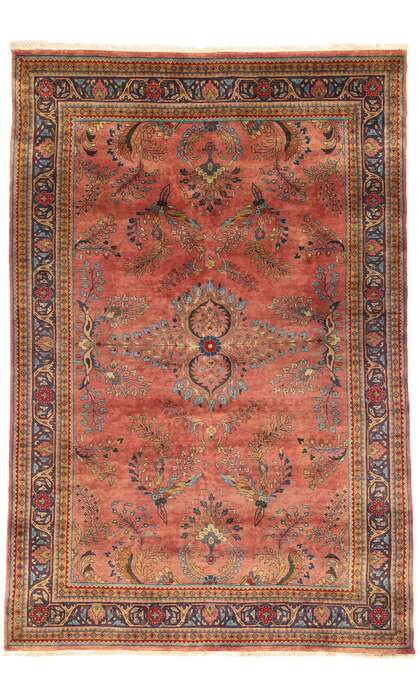 6 x 9 Vintage Indian Sarouk Rug 79209