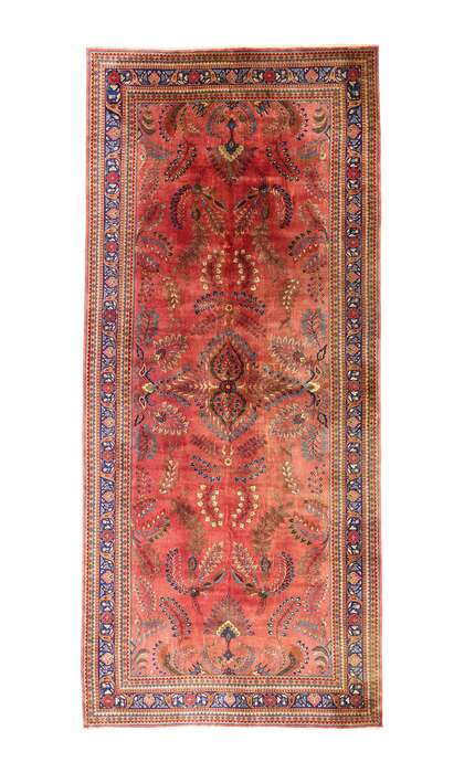 9 x 21 Vintage Indian Sarouk Rug 79210