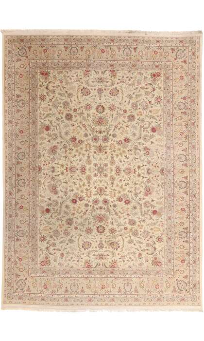 9 x 12 Vintage Ivory Chinese Tabriz Rug 79246