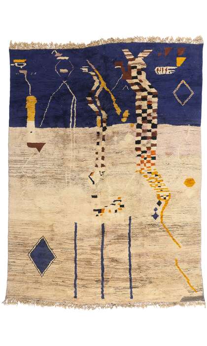 10 x 13 Modern Abstract Beni Mrirt Moroccan Rug 21642