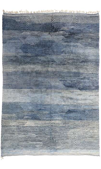 9 x 13 Modern Blue Beni Mrirt Moroccan Rug 20526
