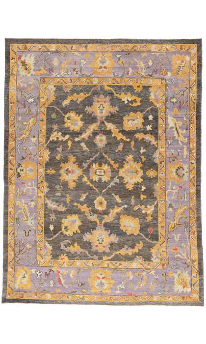 9 x 12 Colorful Modern Turkish Oushak Rug 52168