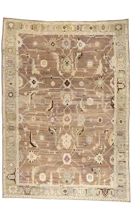 12 x 17 Modern Earth-Tone Turkish Oushak Rug 53998
