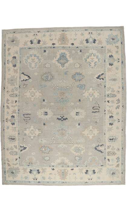 12 x 16 Modern Gray Turkish Oushak Rug 54014