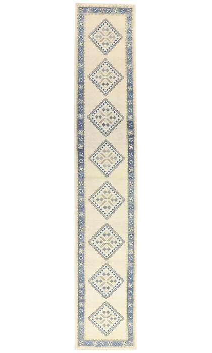 3 x 18 Modern Ivory Turkish Oushak Rug 54017