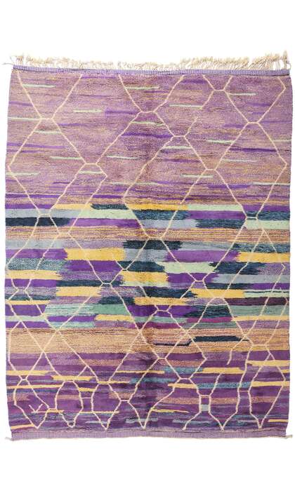 10 x 13 Modern Purple Beni Mrirt Moroccan Rug 20809