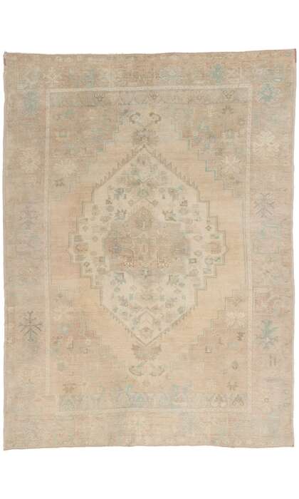 8 x 10 Vintage Muted Turkish Oushak Rug 53994