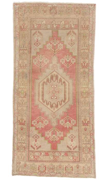 3 x 7 Vintage Pink Turkish Oushak Rug 53999