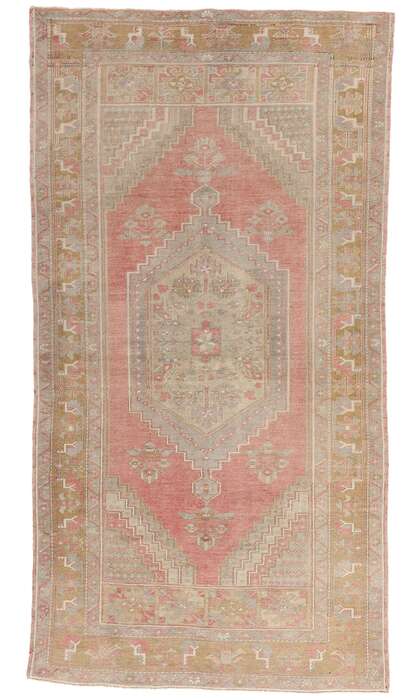 4 x 8 Vintage Pink Turkish Oushak Rug 54000