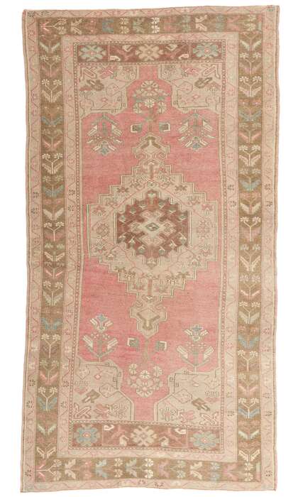 4 x 8 Vintage Pink Turkish Oushak Rug 54001