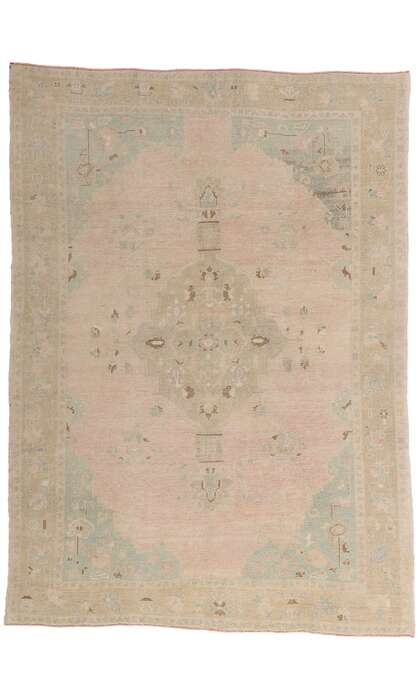 5 x 8 Vintage Pink Turkish Oushak Rug 53995