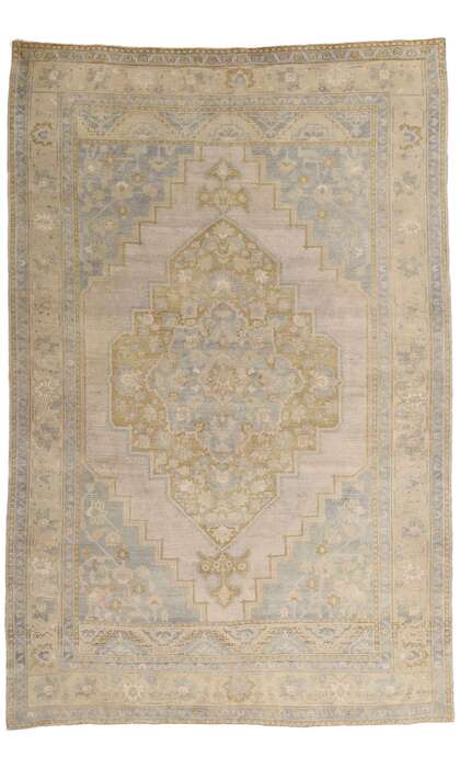 7 x 10 Vintage Muted Turkish Oushak Rug 53997