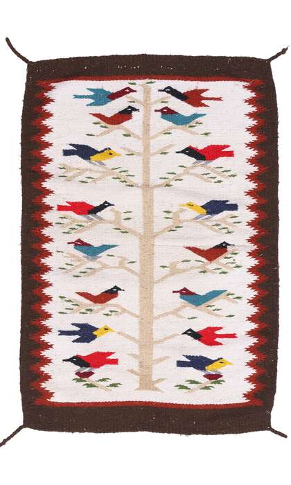 2 x 3 Vintage Tree of Life Navajo Rug 79257