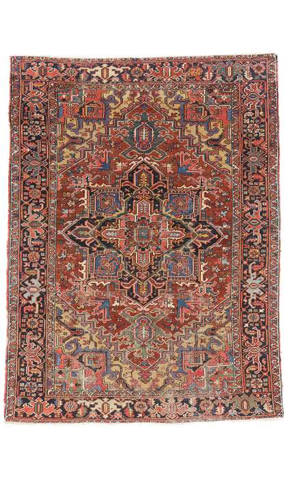 8 x 10 Distressed Antique Persian Heriz Rug 79273
