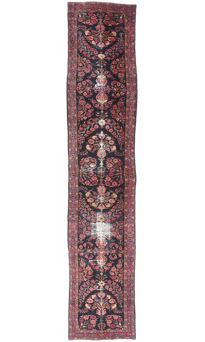 3 x 16 Distressed Antique Persian Lilihan Rug 79277