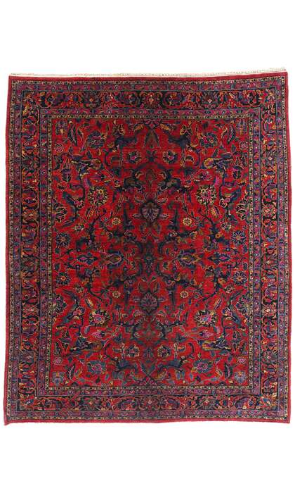 9 x 11 Antique Red Persian Sarouk Rug 79263