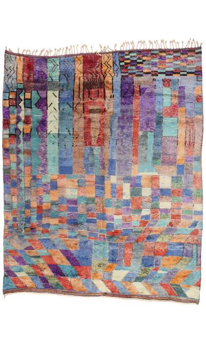 10 x 12 Modern Abstract Colorful Beni Mrirt Moroccan Rug 21171