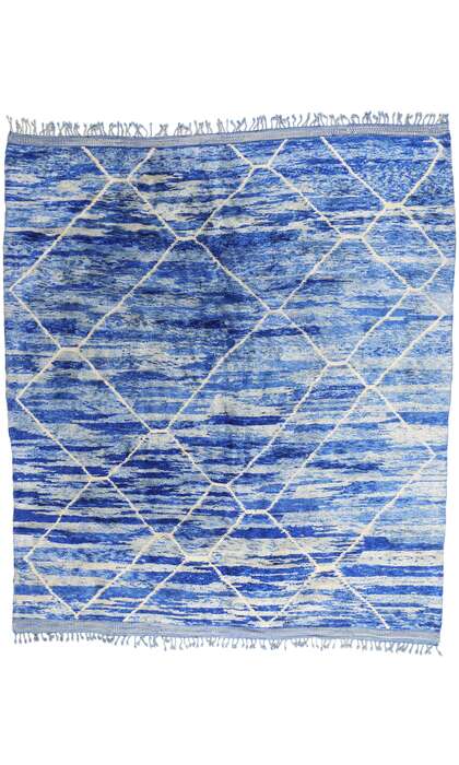 11 x 12 Modern Blue Beni Mrirt Moroccan Rug 21151
