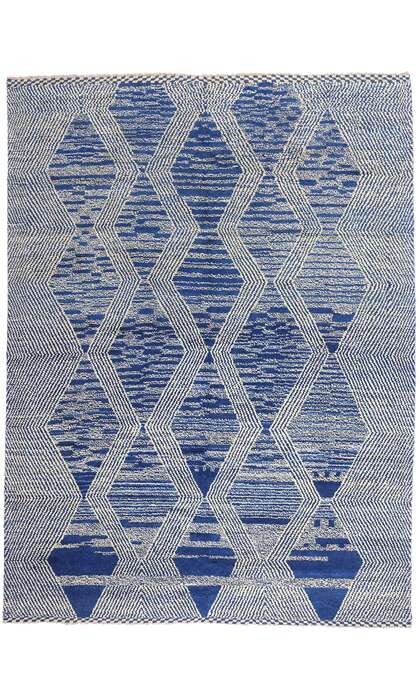 10 x 14 Blue Modern Moroccan Rug 80586