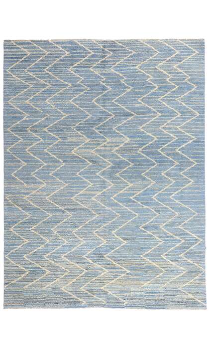 10 x 14 Modern Blue Moroccan Rug 80642
