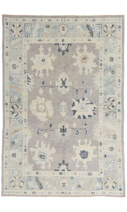 5 x 7 Modern Gray Turkish Oushak Rug 54010